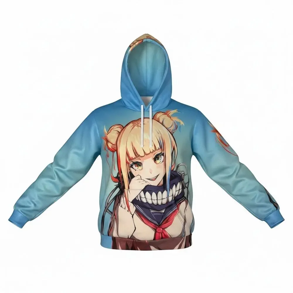 My Hero Academia Himiko Toga Hoodie Pullover Sweatshirt Sweater Casual Blue XXL